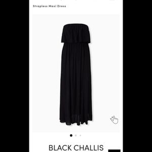 Torrid 0 Black Strapless Challis Maxi dress